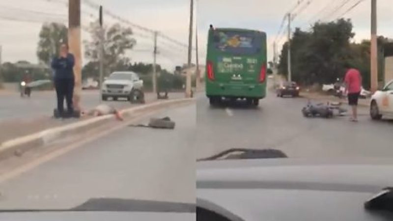 Motociclista morre após bater em poste durante a madrugada em Cuiabá;veja vídeo