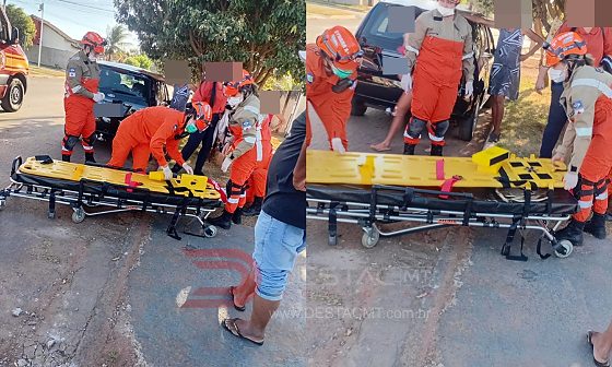 Jovem fica ferida após bater ciclomotor na traseira de carro em Nova Mutum/MT; veja vídeo