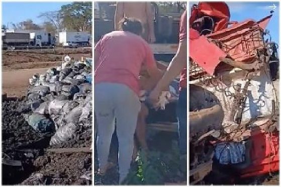 Batida entre carretas termina com tombamento e interdita trecho da BR-364
