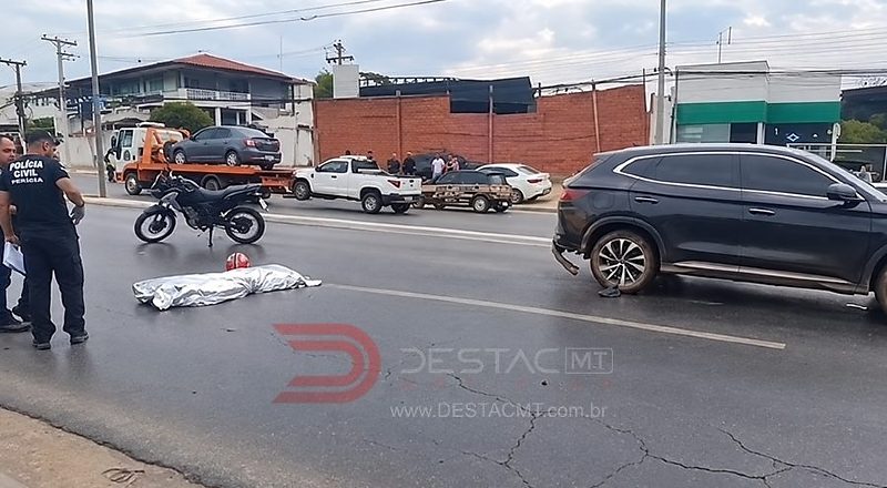 Motorista de táxi morre após ser atingido por motociclista em avenida