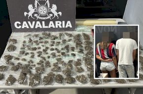 Casal é preso pela Cavalaria da PM com drogas escondidas em kitnet em Nova Mutum/MT