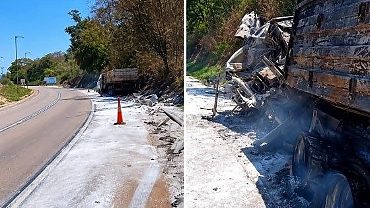 Motorista morre após carreta perder os freios e atingir quatro veículos na BR-364 em MT