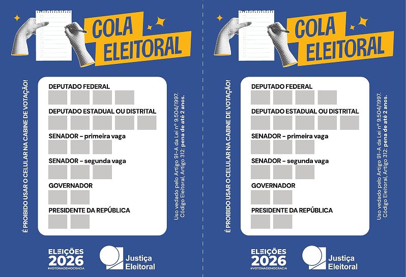 Cola eleitoral ajuda eleitor a lembrar a ordem de votação; veja como baixar